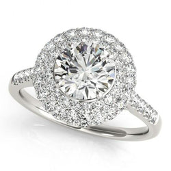 Bloemstijl Halo Ronde Diamant 2 Karaats Verlovingsring WG 14K