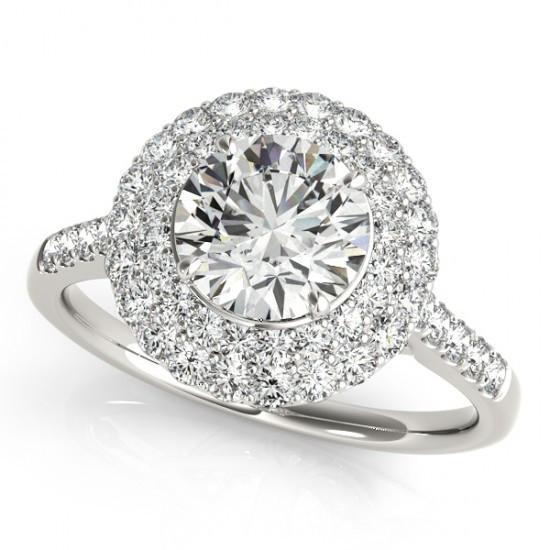 Bloemstijl Halo Ronde Diamant 2 Karaats Verlovingsring WG 14K - harrychadent.nl