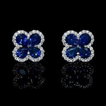 Afbeelding in Gallery-weergave laden, Blue Pear Sapphire Diamond Cluster Earring Witgoud 14K 4.66 Ct - harrychadent.nl
