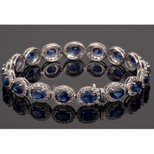 Afbeelding in Gallery-weergave laden, Blue Sapphire Tennisarmband Prong Set 39 karaat damessieraden - harrychadent.nl
