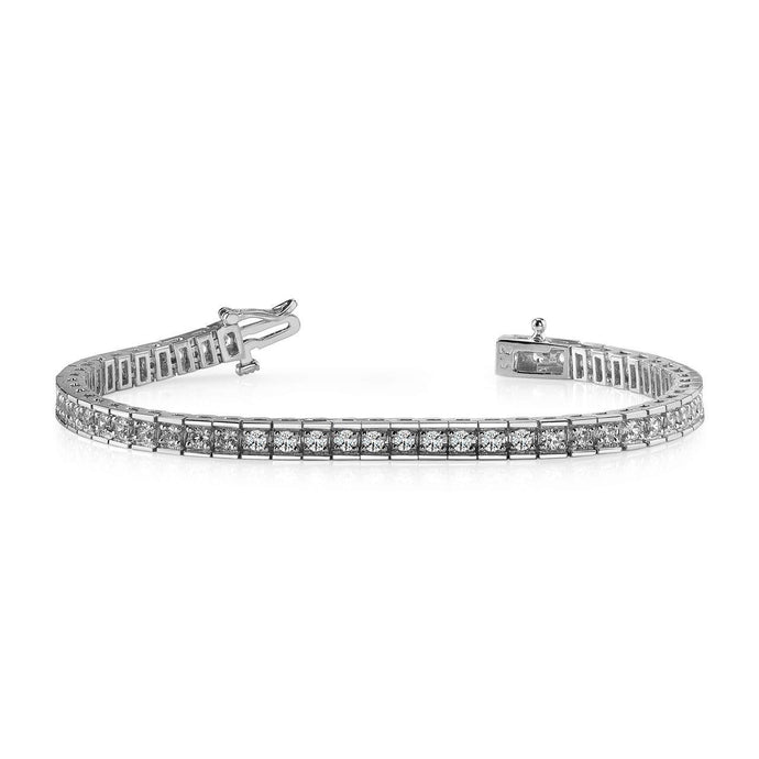 Box Link Tennisarmband 7,50 ct Rond Geslepen Echt Diamanten Witgoud 14K - harrychadent.nl