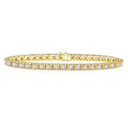 Briljant geslepen 5,60 ct Prong set diamanten tennisarmband geel goud