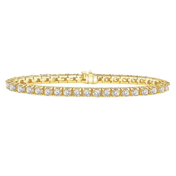 Briljant geslepen 5,60 ct Prong set diamanten tennisarmband geel goud - harrychadent.nl