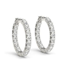 Briljant geslepen 5.40 ct diamanten dames hoepel oorbellen goud wit 14k
