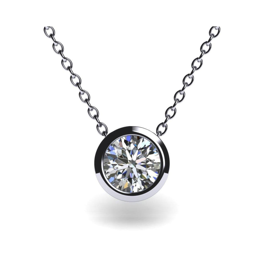 Briljant geslepen Solitaire diamanten ring set hanger 0.75 karaat WG 14K - harrychadent.nl