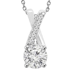 Briljant geslepen diamanten hanger ketting 2,50 karaat 14K witgoud