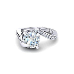 Briljant geslepen diamanten verlovingsring van 2.40 ct witgoud met accenten