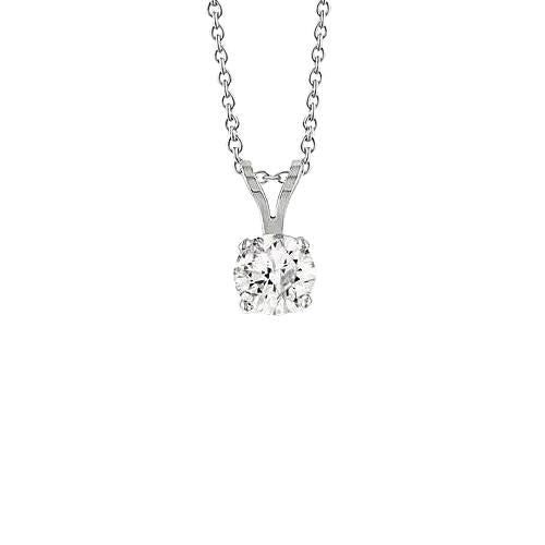 Briljant Geslepen 1.50 Karaat Solitaire Echt Diamanten Ketting Hanger WG 14K