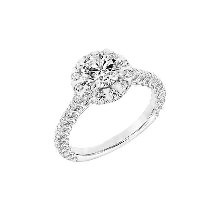 Briljant Geslepen 1,90 Karaat Echt Diamanten Solitaire Ring Met Accenten