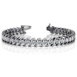 Briljantslijpsel Natuurlijke Diamanten Damesarmband S-Schakel 8.75 Karaat WG