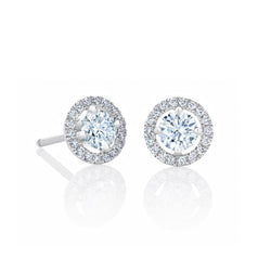 Briljant Geslepen Echt Diamanten Oorknopjes Halo Oorbellen 2,20 Karaat
