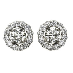 Briljant Geslepen Echt Diamanten Stud Halo Earring 3.20 Karaat Witgouden Sieraden