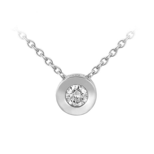 Briljant Geslepen Solitaire Echt Diamanten Halsketting Hanger 0,75 Karaat WG 14K