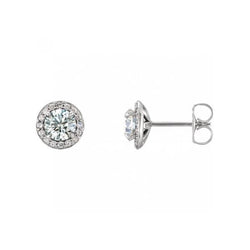 Briljante Diamanten Halo Stud dames oorbellen 3,30 karaat witgoud 14K