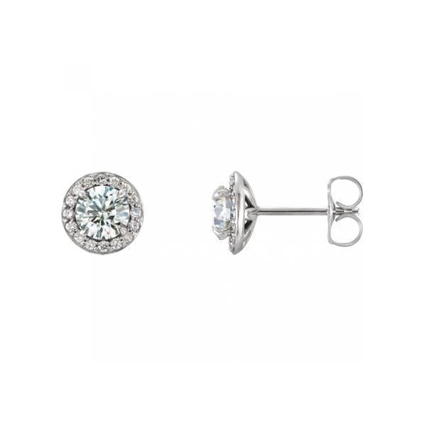 Briljante Diamanten Halo Stud dames oorbellen 3,30 karaat witgoud 14K - harrychadent.nl