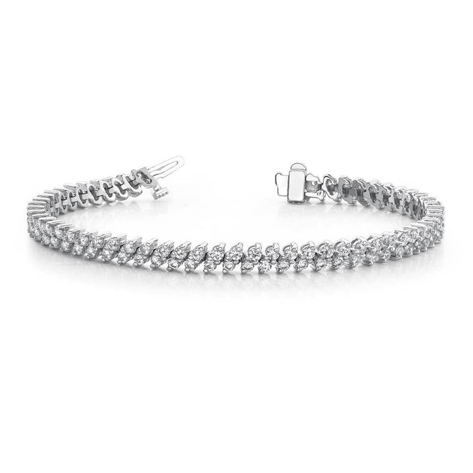 Briljante Diamanten cursief 6,72 ct Ronde snede Armband wit goud 14k - harrychadent.nl