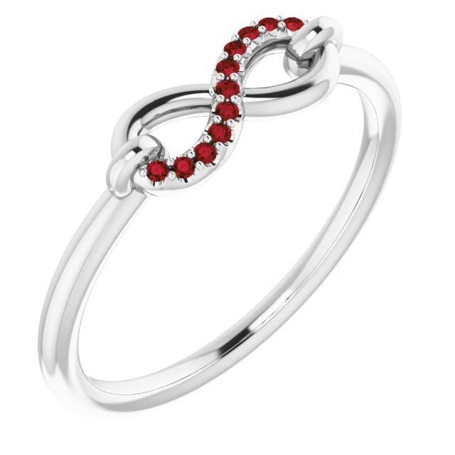 Bruiloft Infinity Band 0,25 karaat Birma Ruby sieraden - harrychadent.nl