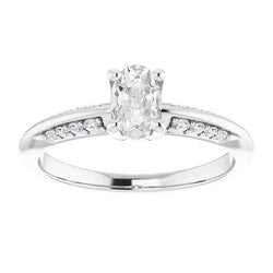 Bruiloft ovale oude mijn geslepen diamanten ring Prong set sieraden 3,65 karaat