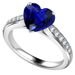 Ceylon Saffier Diamanten Ring 4 karaat taps toelopende schacht edelsteen sieraden