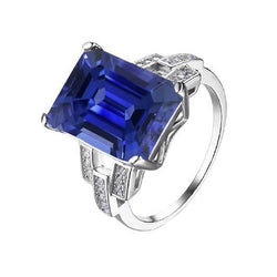 Ceylon Saffier Edelsteen Ring Emerald Sieraden Split Shank 4 Karaat