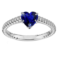 Ceylon Saffier Solitaire Ring & Pave Set diamanten accenten 2,50 karaat