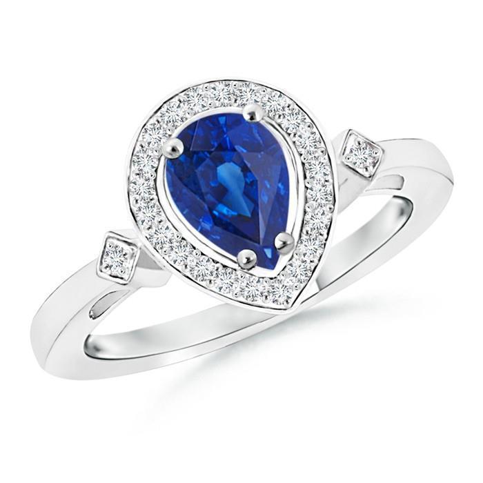Ceylon Sapphire Diamanten 3.20 Karaat Ring Wit Goud 14K - harrychadent.nl