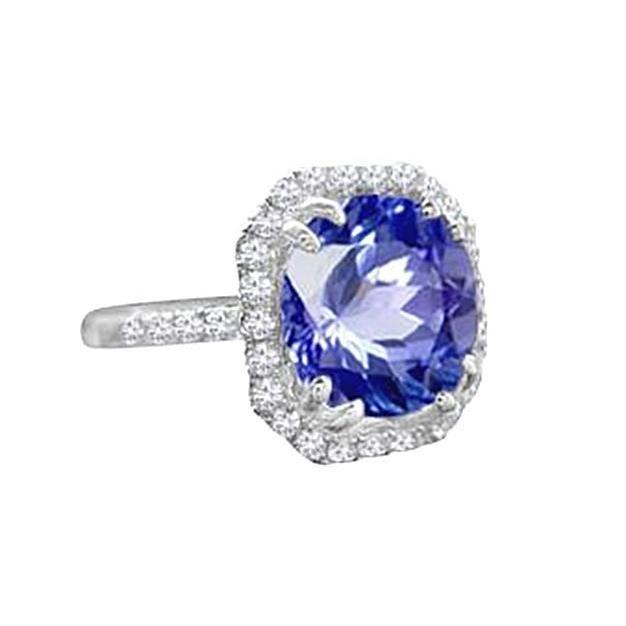 Ceylon Sapphire Diamanten 8 Karaat Ring Wit Goud 14K - harrychadent.nl