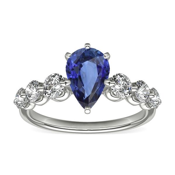 Ceylon Sapphire & Diamond Anniversary Ring Edelsteen Sieraden 3 Karaat - harrychadent.nl