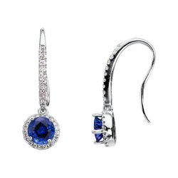 Ceylon Sapphire & Diamond Earrings 5.50 karaat witgouden sieraden