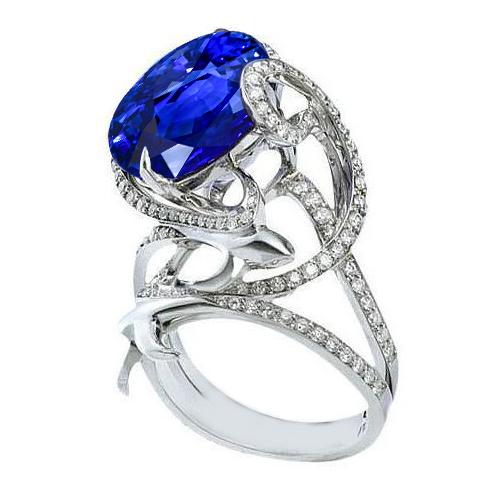 Ceylon Sapphire Diamonds 3 Carats Fancy Ring Dames Sieraden Nieuw - harrychadent.nl