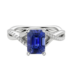 Ceylon Sapphire Edelsteen Ring Emerald Twisted Style 3,50 Karaat