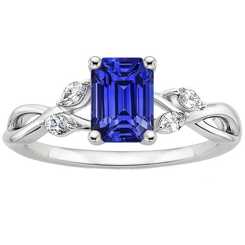 Ceylon Sapphire Jubileumring Met Marquise Diamanten 4 Karaat - harrychadent.nl