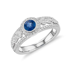 Ceylon Sapphire Sieraden Halo Diamanten Ring Goud 14K 1.75 Ct