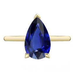 Ceylon Sapphire Solitaire Ring Teardrop Style Peer 3,50 Karaat