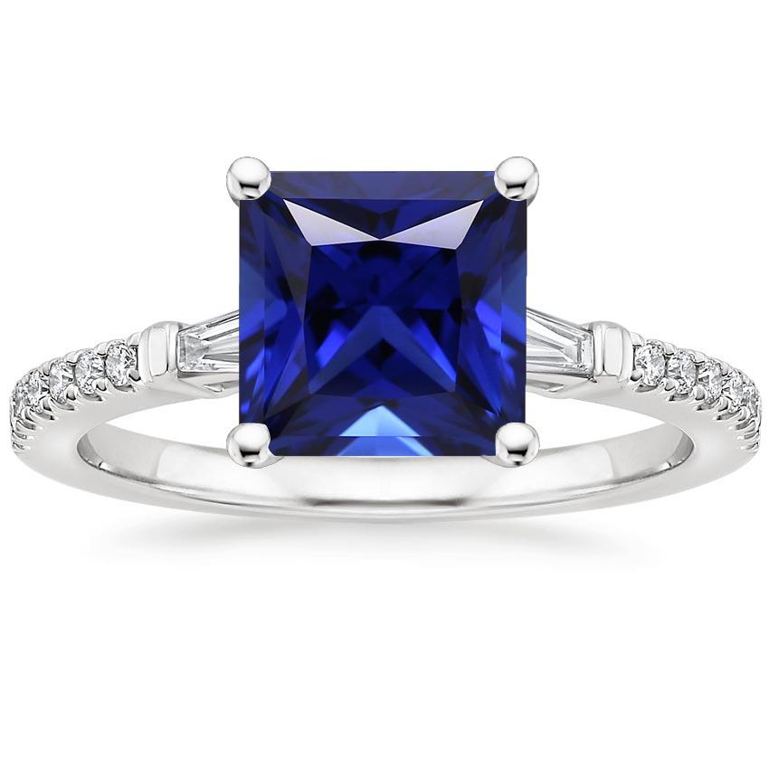 Ceylon Sapphire diamanten accenten Ring Solitaire Princess Cut 5,50 karaat - harrychadent.nl