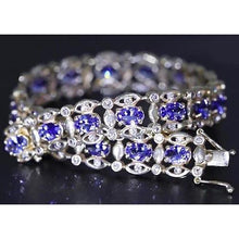 Afbeelding in Gallery-weergave laden, Ceylon blauwe diamanten armband 26,40 karaat witgouden damessieraden - harrychadent.nl
