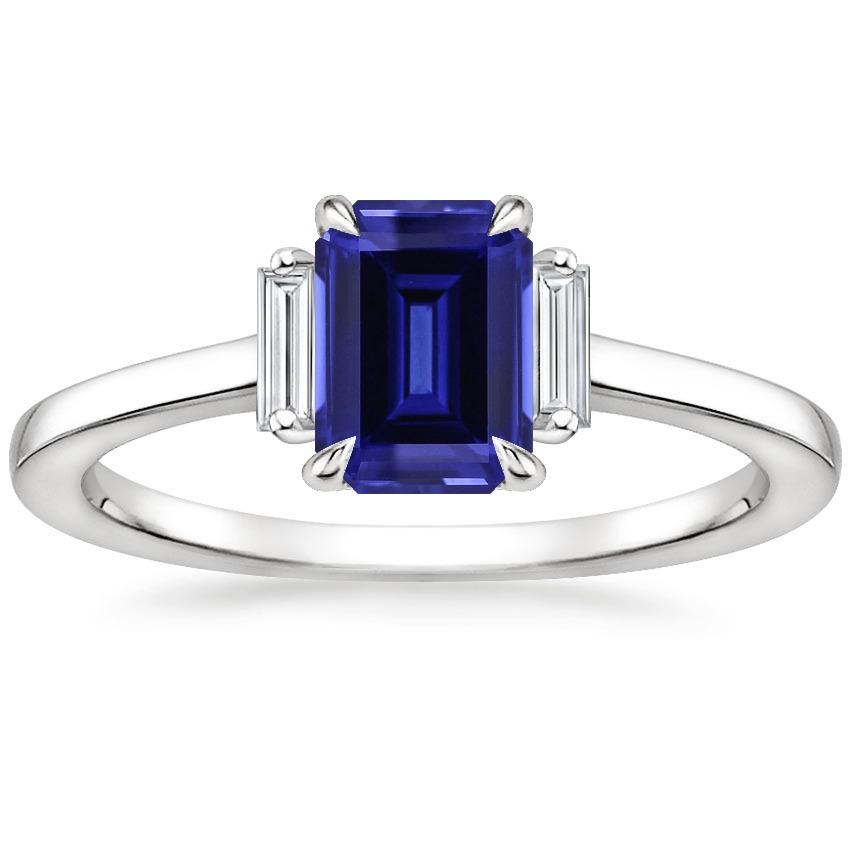 Ceylon blauwe saffier diamant 3 stenen ring 2,50 karaat griffenset - harrychadent.nl