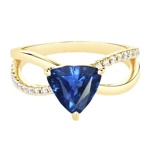 Ceylon saffier edelsteen ring biljoen 1,50 karaat gespleten schacht diamanten - harrychadent.nl