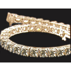 Champagne Natuurlijke uit de aarde gewonnen Diamanten Gouden Tennisarmband