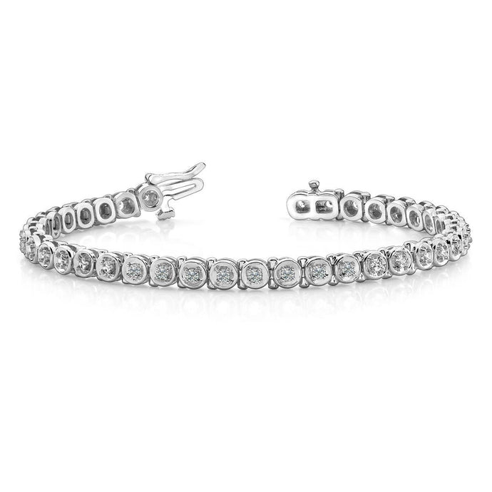 Circle Link Tennisarmband 5,70 ct Rond Geslepen Echt Diamanten 14 kt Witgoud - harrychadent.nl