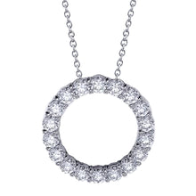 Afbeelding in Gallery-weergave laden, Cirkel hanger ketting 2.70 karaat ronde geslepen diamanten wit goud 14K - harrychadent.nl
