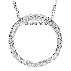 Cirkel ketting hanger 1,90 karaat ronde diamanten wit goud 14K