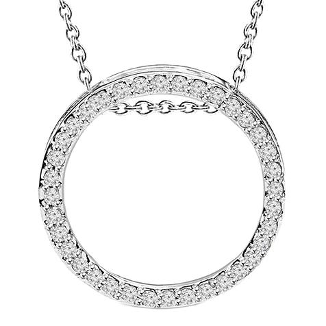 Cirkel ketting hanger 1,90 karaat ronde diamanten wit goud 14K - harrychadent.nl