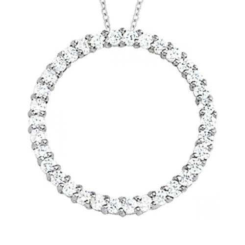 Cirkelvormige hanger met ronde diamanten 1,20 ct. Zonder Ketting Goud 14K - harrychadent.nl
