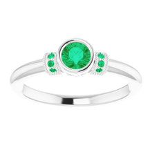 Afbeelding in Gallery-weergave laden, Colombiaanse groene smaragd ring antieke stijl 1 karaat sieraden edelsteen - harrychadent.nl
