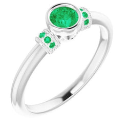 Colombiaanse groene smaragd ring antieke stijl 1 karaat sieraden edelsteen