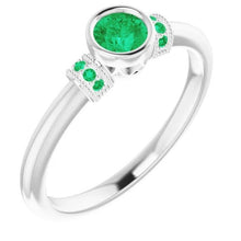 Afbeelding in Gallery-weergave laden, Colombiaanse groene smaragd ring antieke stijl 1 karaat sieraden edelsteen - harrychadent.nl
