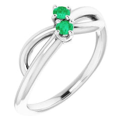 Colombiaanse smaragd ring 0,30 karaat Infinity Twist U Prong sieraden