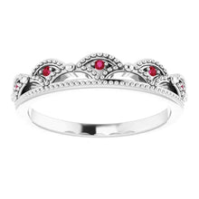 Afbeelding in Gallery-weergave laden, Comfort Fit Ruby Ring Kroon als 1 karaat witgoud 14K
