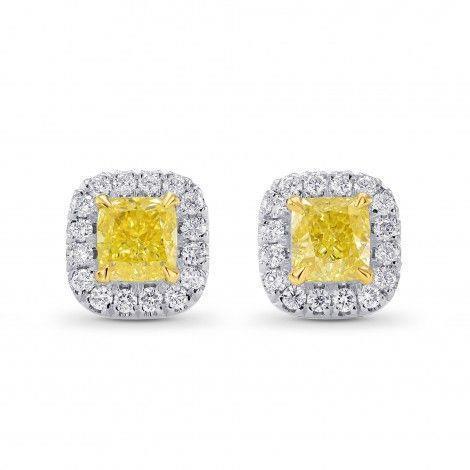 Dames 14K witgouden Citrien Diamond Stud Halo Earring 13 karaat - harrychadent.nl